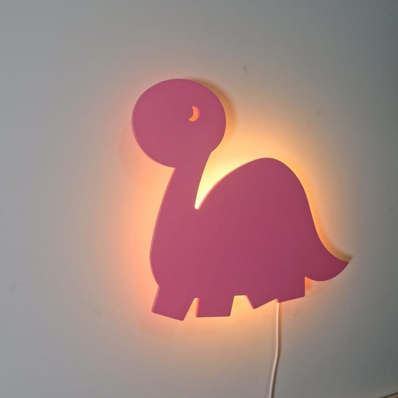 Laser Cut Dinosaur Wall Lamp – Girls Room Wall Lamp – Dino Night Light