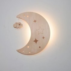 Laser Cut Nursery Decor Moon Wall Light
