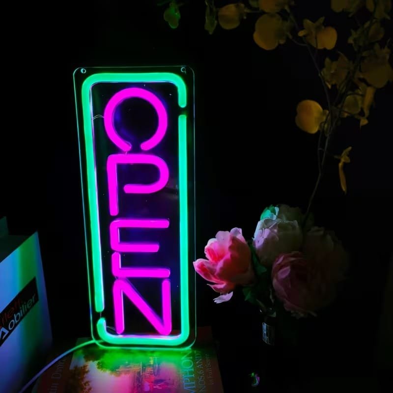 Laser Cut Open Neon Sign for Business, Open LED Neon Light