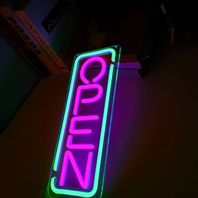 Laser Cut Open Neon Sign for Business, Open LED Neon Light