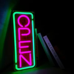 Laser Cut Open Neon Sign for Business, Open LED Neon Light