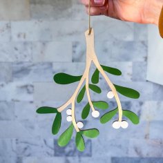 Laser Cut Wooden Mistletoe Decoration