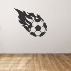 Laser Cut Flaming Soccer Ball Wall Decor – Sports and Football Wall Decals