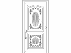 Современный дизайн одностворчатой двери в формате dxf