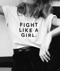 Fight Like A Girl Art Free Vector