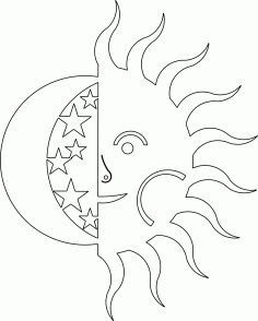 Sun And Moon DXF File