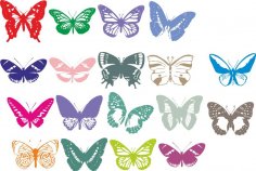 Butterflies Vector Set Free Vector