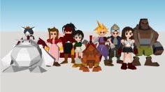 Final Fantasy VII – All Charachters – Low Poly 3D Printer Model