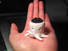 Cute Octopus Exposed Brains 3D Printer Model