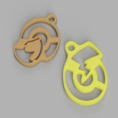 Pokemon: Let’s Go, Eevee & Pikachu Key/Back Pack Chain 3D Printer Model