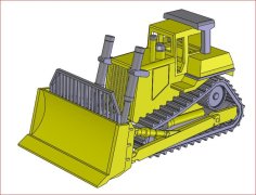 High Track Bull Dozer HO Scale 3D Printer Model