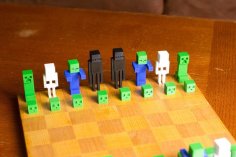 Minecraft Chess Set 3D Printer Model