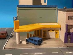 Gas Station 3 (z-scale) 3D Printer Model