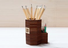 Laser Cut Plywood Pencil Stand