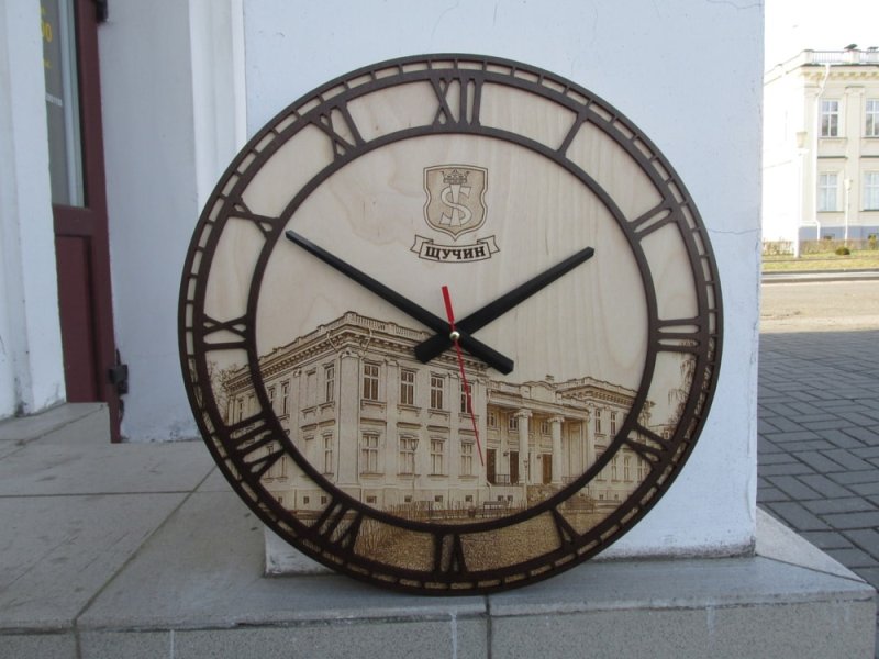 Laser Cut Roman Numeral Wood Wall Clock