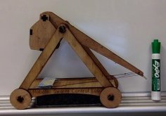 Laser Cut Desktop Trebuchet SVG File