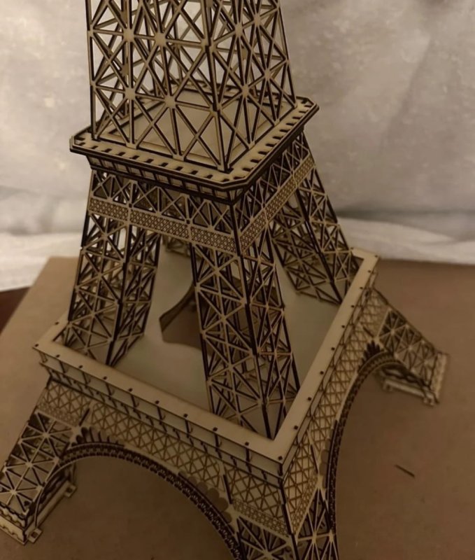 Laser Cut Eiffel Tower 3D Model SVG File