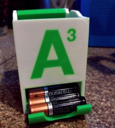 Stackable Battery Holders – Flush Labels For Multi Extrusion 3D Printer Model