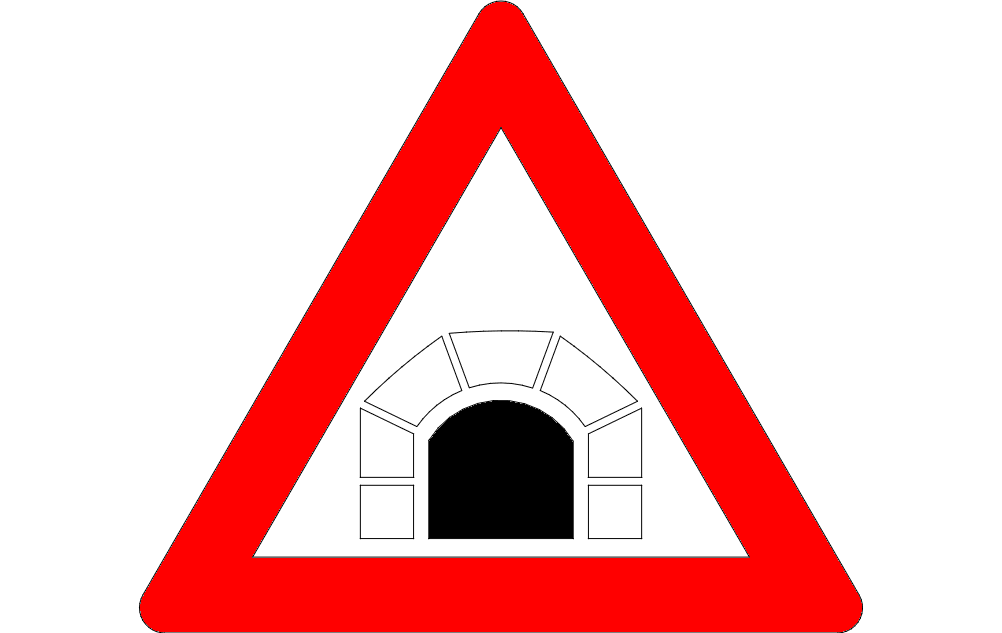 Дорожный знак Туннель впереди Файл dxf