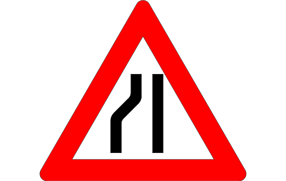 Дорожный узкий знак на левом файле dxf
