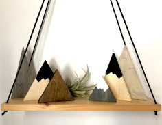 Laser Cut Wood Mountain Decor