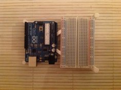 Arduino Uno + Half Size Breadboard Holder 3D Printer Model