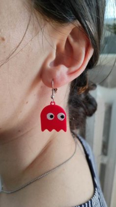 Pac-Man Ghost Earrings 3D Printer Model