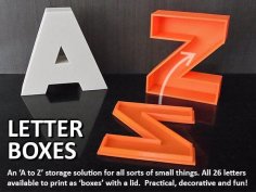 Letter Boxes (plus Numbers And Shapes) 3D Printer Model