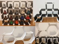 Customizable Modular Square / Hex Shelf (incl. Benchy Shelf) 3D Printer Model