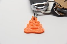 Poop Emoji Keychain 3D Printer Model