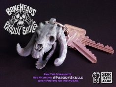 CozySkull SkullCharm Of 3DKToy’s PARODY SKULLS 3D Printer Model