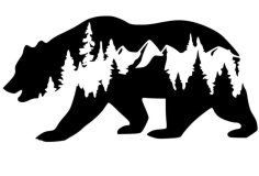 Mountain Bear Wall Art 3D Printer Model