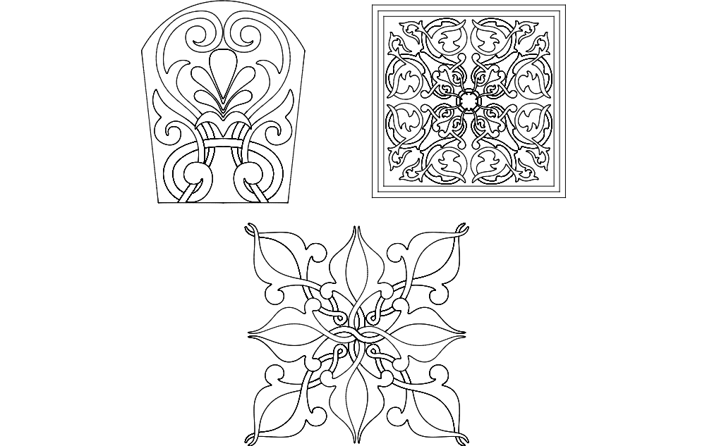 Файл dxf цветочных дизайнов