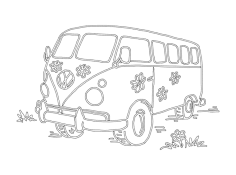 Flower Power Vw camper van dxf File