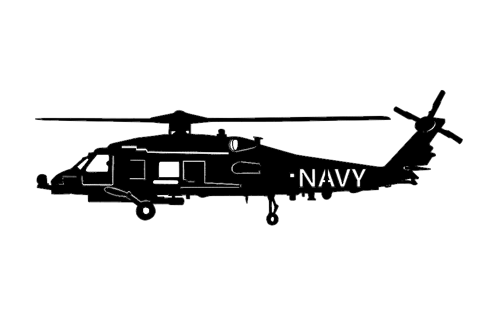 dxf-файл военно-морского вертолета