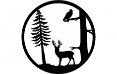 हिरण का पेड़ dxf फ़ाइल
