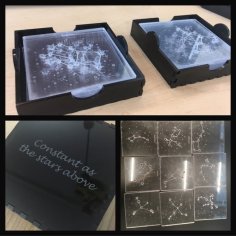 Laser Cut Constellation Coasters And Box