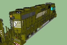 Laser Cut EMD GP38AC Alike Diesel-electric Locomotive 1/20 Static (livrée Plasci)