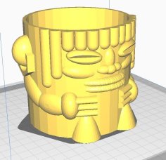 Tiki Planter No Hole 3D Printer Model