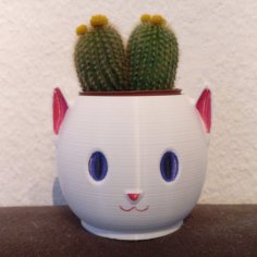 Cat Planter Without Supports 3D Printer Model