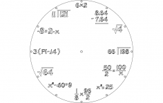 Reloj Matemáticas archivo dxf
