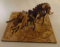 Laser Cut  Triceratops Skeleton Puzzle