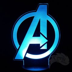 Laser Cut Avengers Logo – LED Lamp Plate