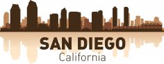 San Diego Skyline Free Vector