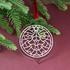 Laser Cut Acrylic Christmas Bauble Ornament