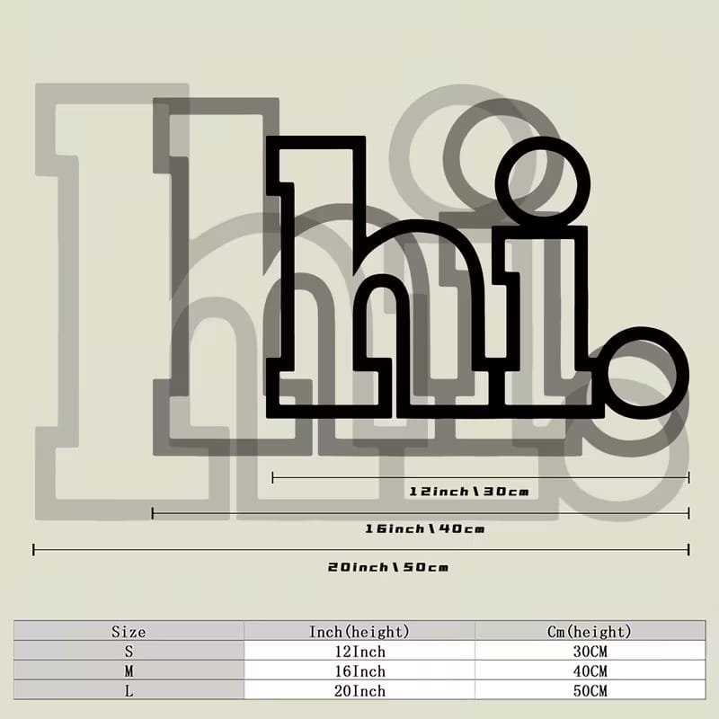 Laser Cut Metal Hi Welcome Sign Modern Front Door Decor