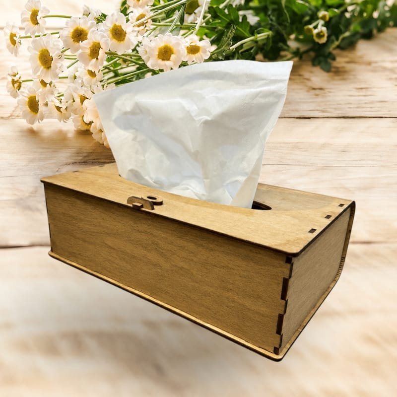 Laser Cut Wooden Tissue Box