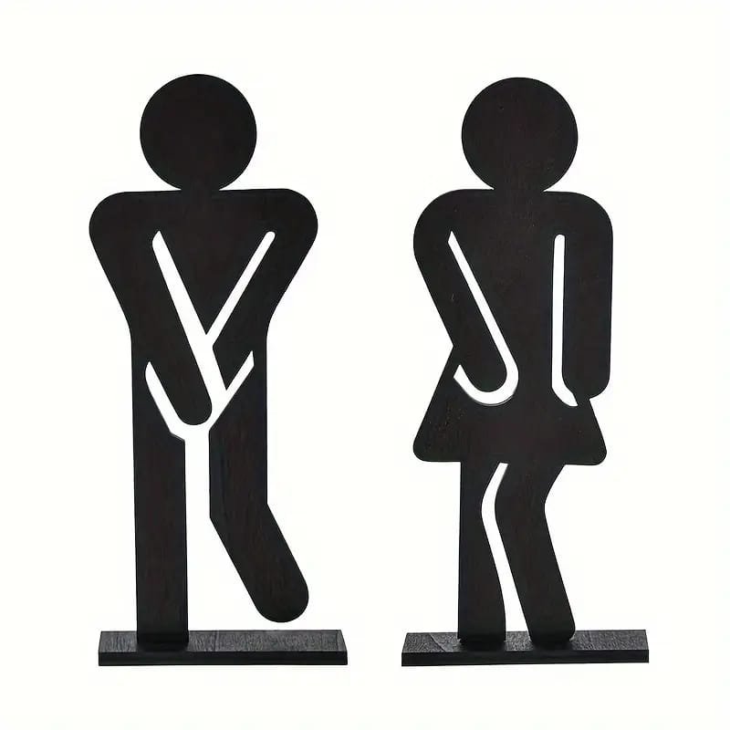 Laser Cut Bathroom Sign Set