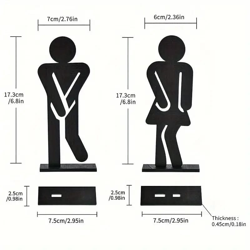 Laser Cut Bathroom Sign Set