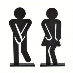 Laser Cut Bathroom Sign Set